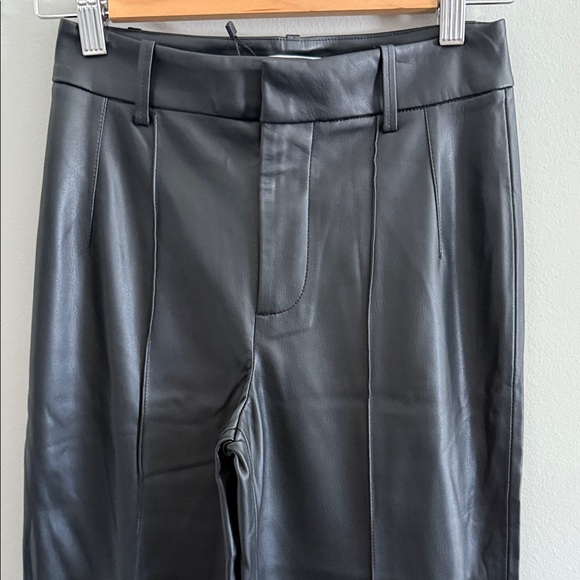 Mango Black Wide Leg Flare Pants with Ankle Slits - Picture 6 of 8